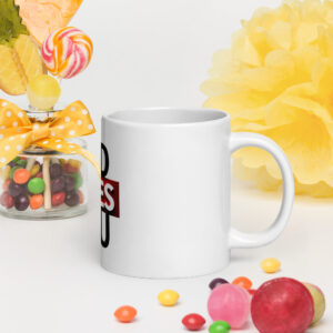 White glossy mug
